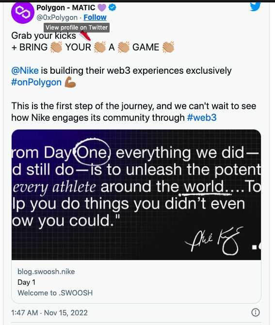 风口之上，耐克推出的web3平台.SWOOSH能否引领市场？-iNFTnews