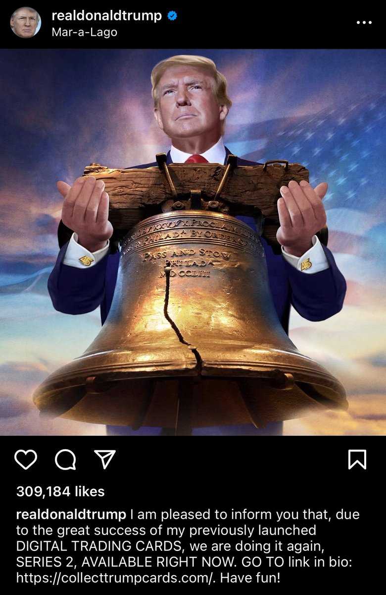 特朗普再发 NFT，火速抢清后暴跌-iNFTnews