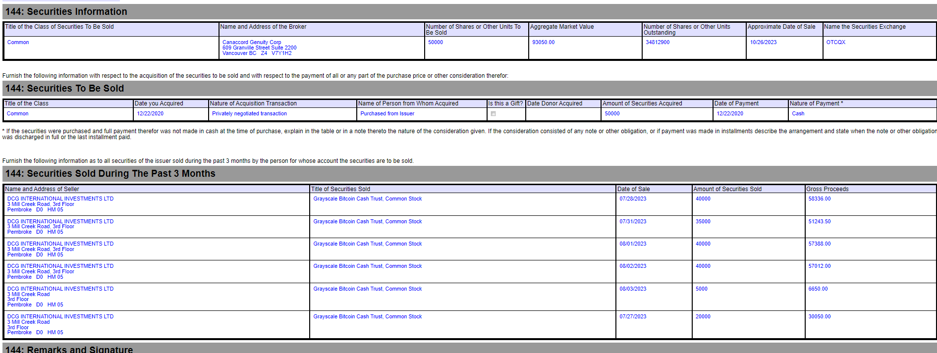 DCG过去3个月累计售出18万股灰度BCH信托，其计划于10月25日出售5万股