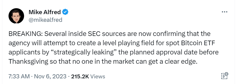 消息人士：美国SEC试图提前“泄露”比特币现货ETF计划批准日期