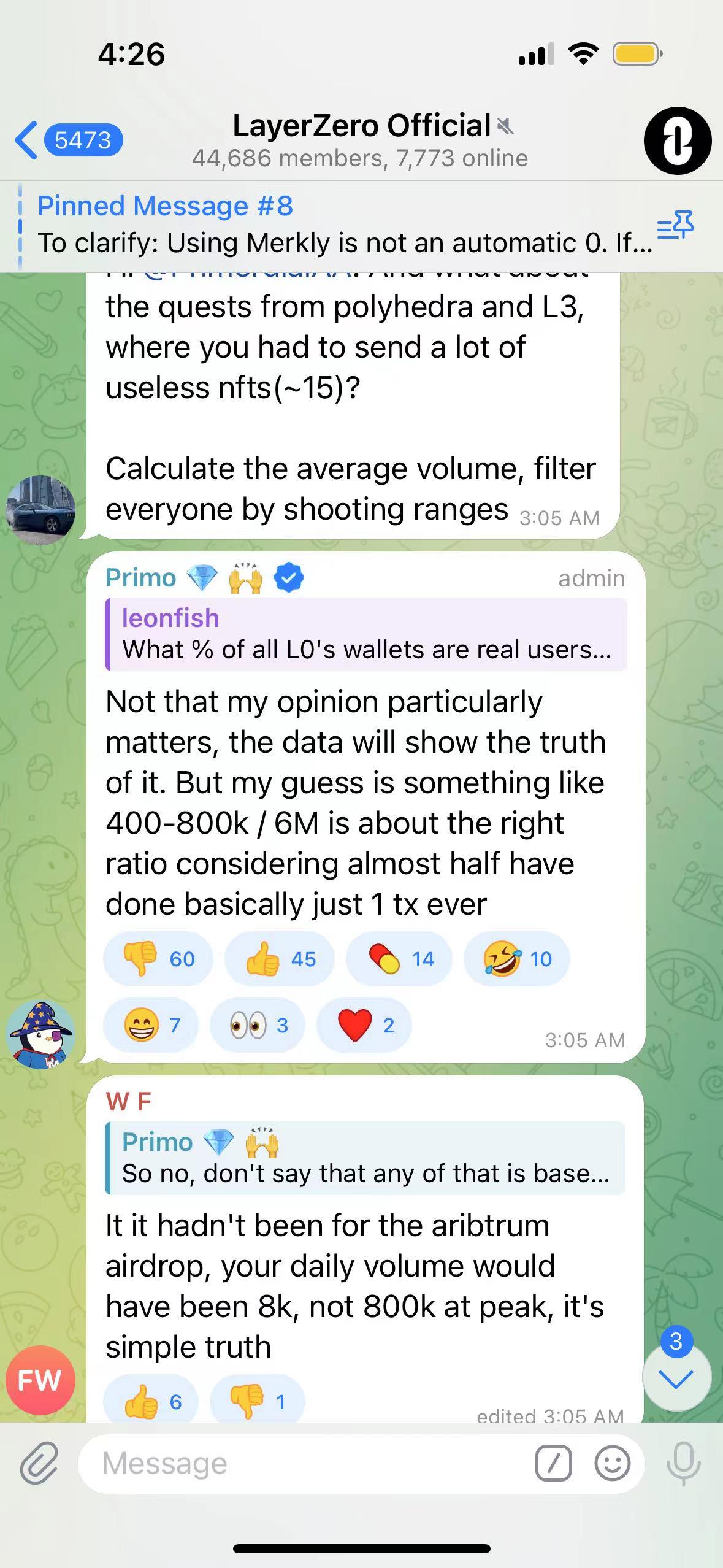 LayerZero CEO:预计600万个地址中只有6.67%-13.33%有资格获得空投