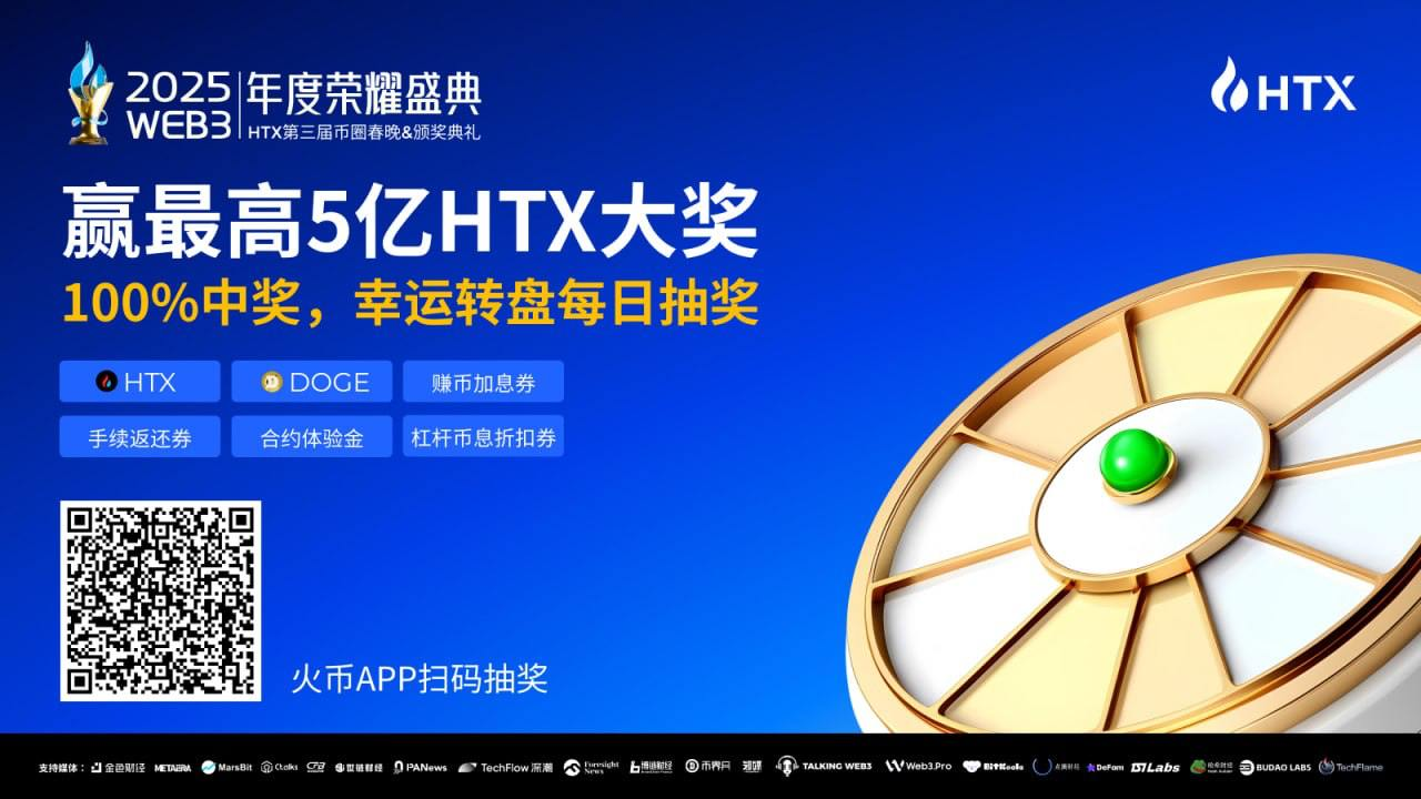 火币HTX第三届币圈春晚&颁奖典礼投票通道已开启：每日参与赢最高5亿枚$HTX