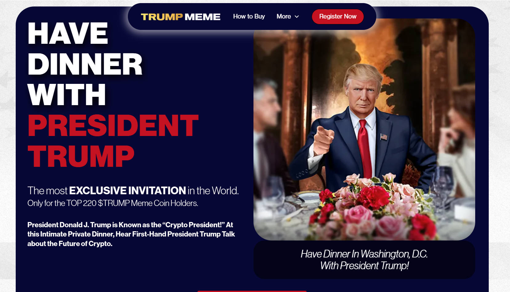特朗普的meme币加密营销剧本，一场可能并不会出席的总统晚宴？
