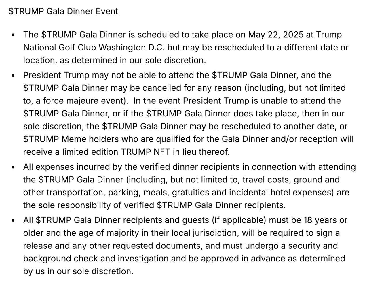 特朗普的meme币加密营销剧本，一场可能并不会出席的总统晚宴？